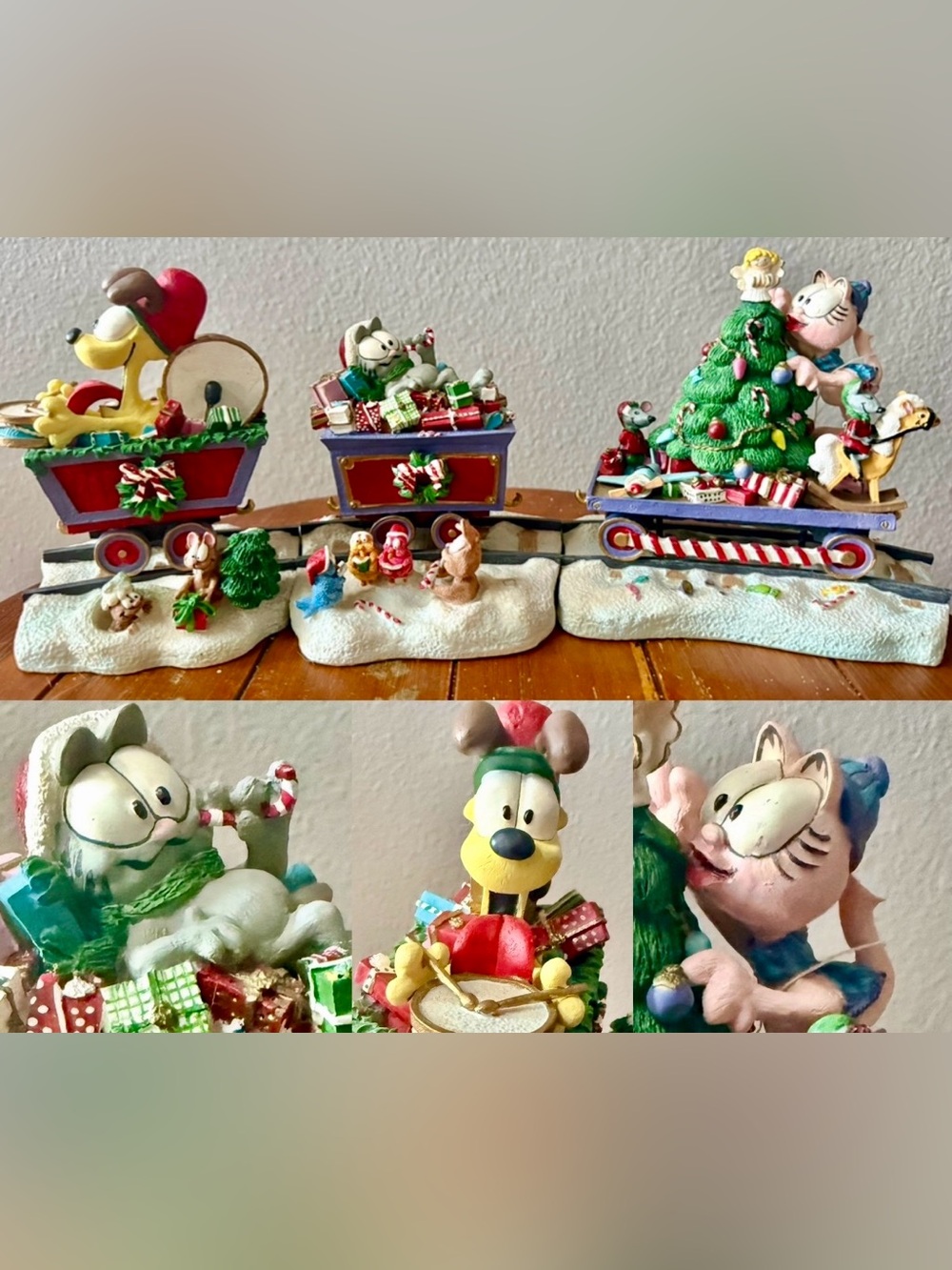DANBURY MINT GARFIELD CHRISTMAS EXPRESS ODIE/NERMAL/ARLENE~LOT OF 3